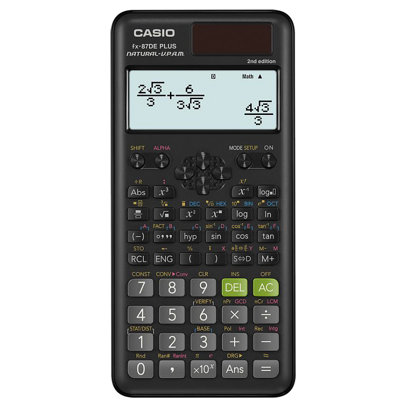 Casio FX-87DE Plus 2nd edition Taschenrechner Tasche Wissenschaftlicher Taschenrechner Schwarz