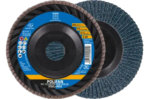 PFERD POLIFAN flap discs zirconia alumina Z PSF TRIM STEELOX 10 Stück(e)
