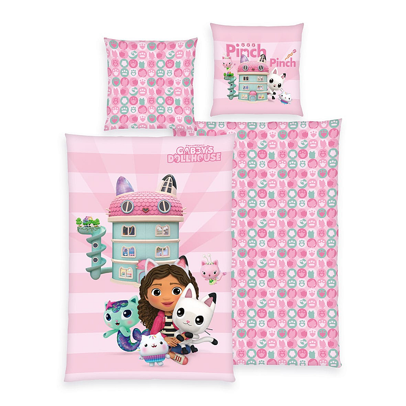 HERDING Gabby´s Dollhouse Bettwäsche - Pink Dreams - 80-x-80-cm-135-x-200-cm
