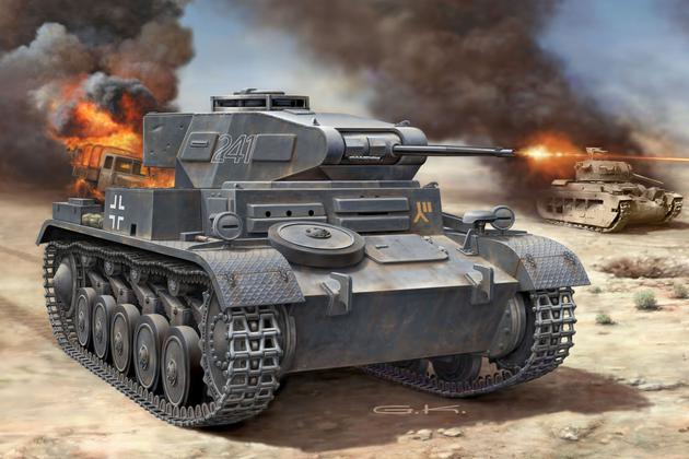 Revell PzKpfw II Ausf. F Tank model Montagesatz 1:76