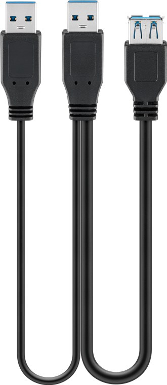 Goobay USB 3.0, 0.3 m USB Kabel USB 3.2 Gen 1 (3.1 Gen 1) 0,3 m USB A 2 x USB A Schwarz