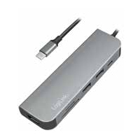LogiLink UA0343 laptop-dockingstation & portreplikator USB 3.2 Gen 1 (3.1 Gen 1) Type-C Aluminium