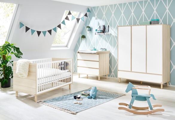 Pinolino Kinderträume 100065BG Babybett Holz Weiß, Holz