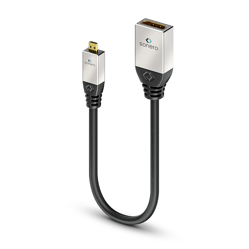 sonero S-HCA001 HDMI-Kabel 0,25 m HDMI Typ D (Mikrofon) HDMI Typ A (Standard) Schwarz