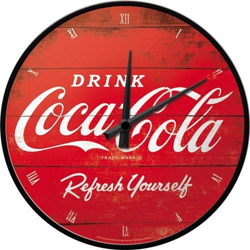 Nostalgic Art Coca-Cola Quarzuhr Kreis Schwarz, Rot, Weiß