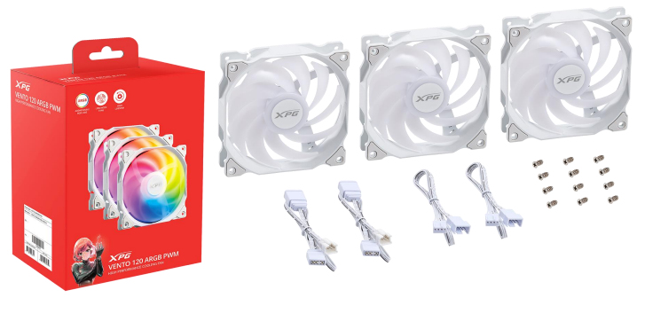 XPG VENTO 120 ARGB PWM Computergehäuse Ventilator 12 cm Weiß 3 Stück(e)