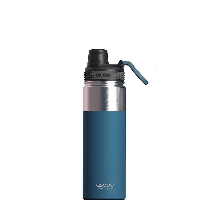 Asobu Alpine Flask Wandern 530 ml Edelstahl Blau