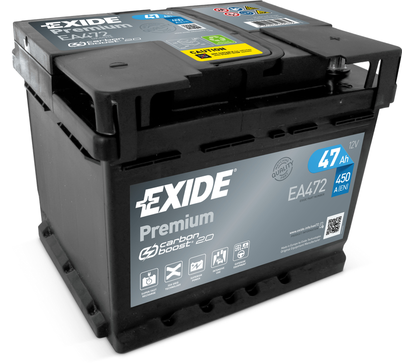 Exide EA472 Fahrzeugbatterie Plombierte Bleisäure (VRLA) 47 Ah 12 V 450 A Auto