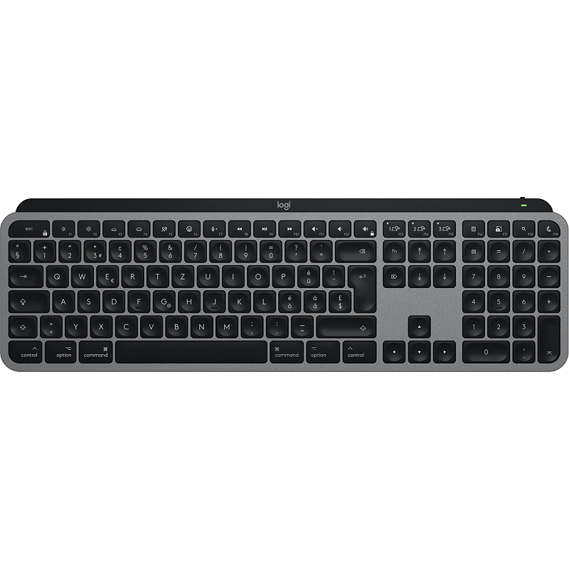 Logitech MX Keys S for Mac Tastatur Büro RF Wireless + Bluetooth QWERTZ Schweiz Aluminium, Schwarz