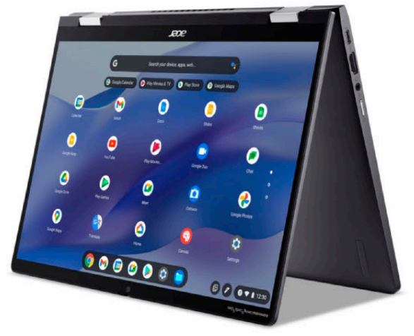 Acer Chromebook Enterprise Spin 714 CP714-1WN-32N7 Intel® Core™ i3 i3-1215U 35,6 cm (14") Touchscreen Full HD 8 GB LPDDR4x-SDRAM 128 GB SSD Wi-Fi 6E (802.11ax) ChromeOS für Unternehmen Deutsch Grau