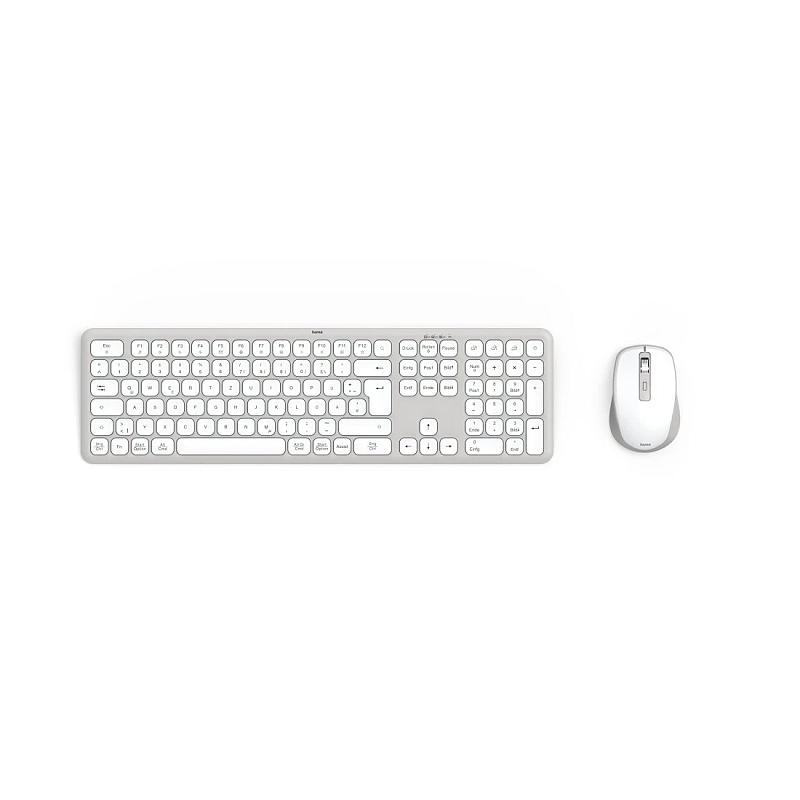 Hama WKM-550 Tastatur Maus enthalten Heimbüro RF Wireless + Bluetooth QWERTZ Deutsch Grau, Weiß