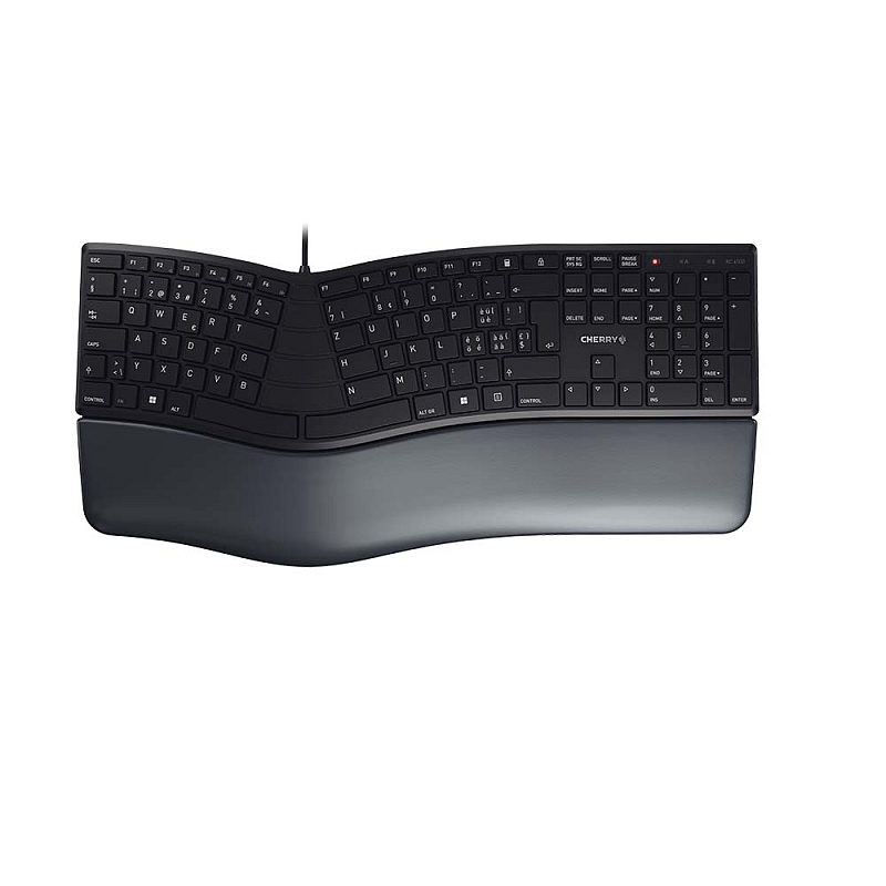CHERRY KC 4500 ERGO Tastatur Büro USB QWERTZ Schweiz Schwarz