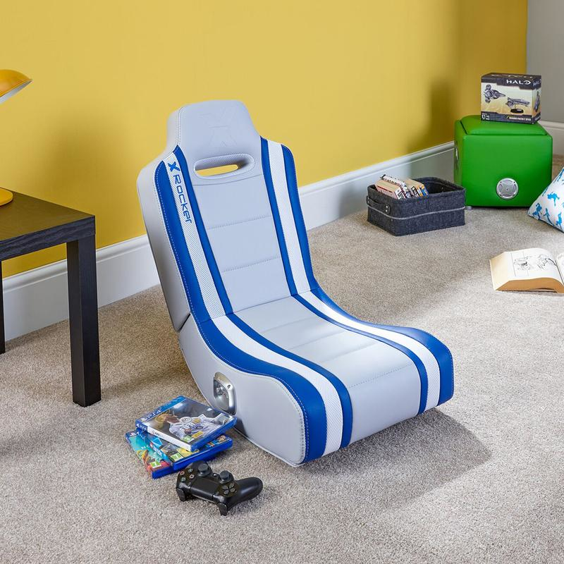 X Rocker Shadow 2.0 Konsolen-Gamingstuhl Gepolsterter Sitz Blau, Weiß