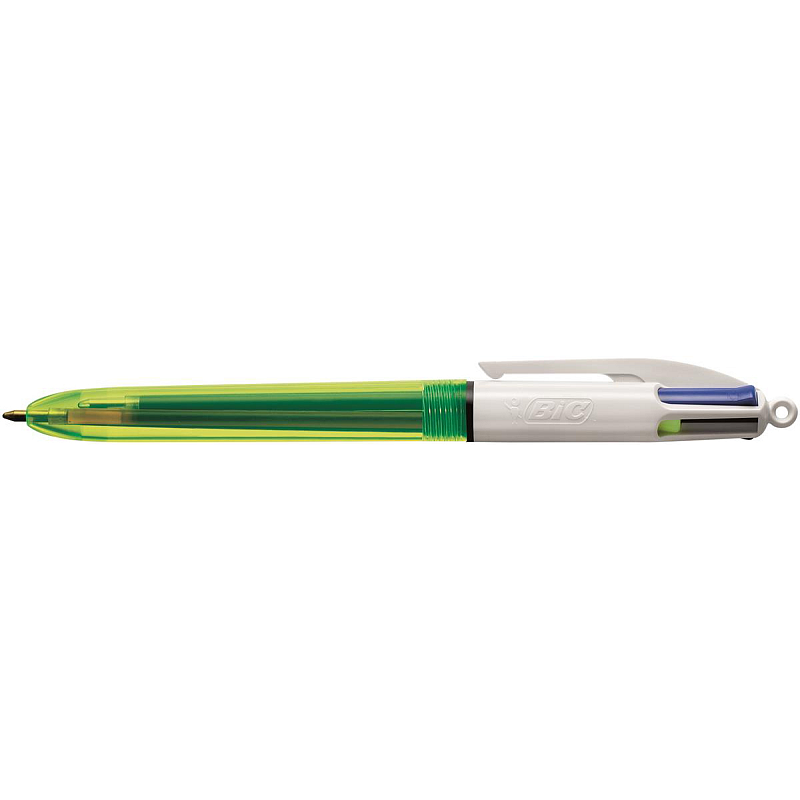 BIC 4Colours Fluo Anklippbarer versenkbarer Stift Schwarz, Blau, Rot, Gelb 12 Stück(e)