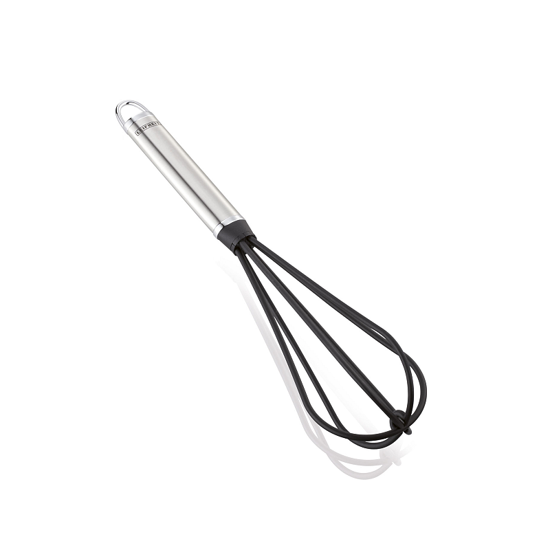 Leifheit 24062 Schneebesen Französisches Wischen Nylon, Edelstahl Schwarz, Edelstahl