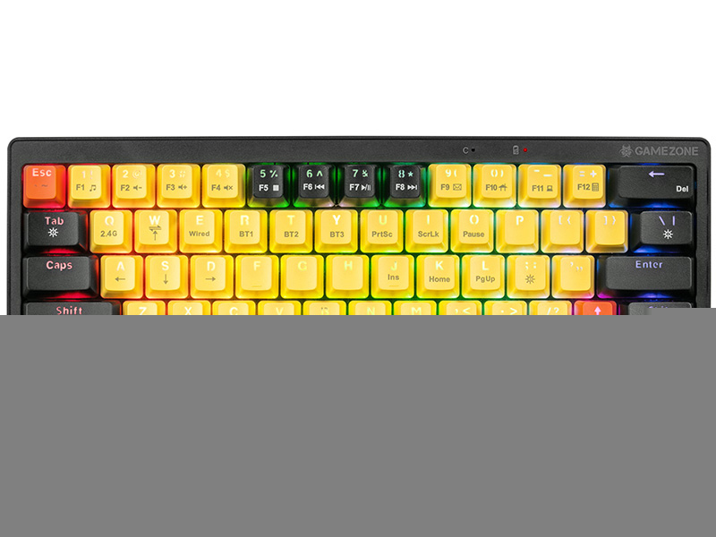 Tracer EVO2 Tastatur Gaming USB + RF Wireless + Bluetooth QWERTY Englisch Schwarz, Orange, Gelb