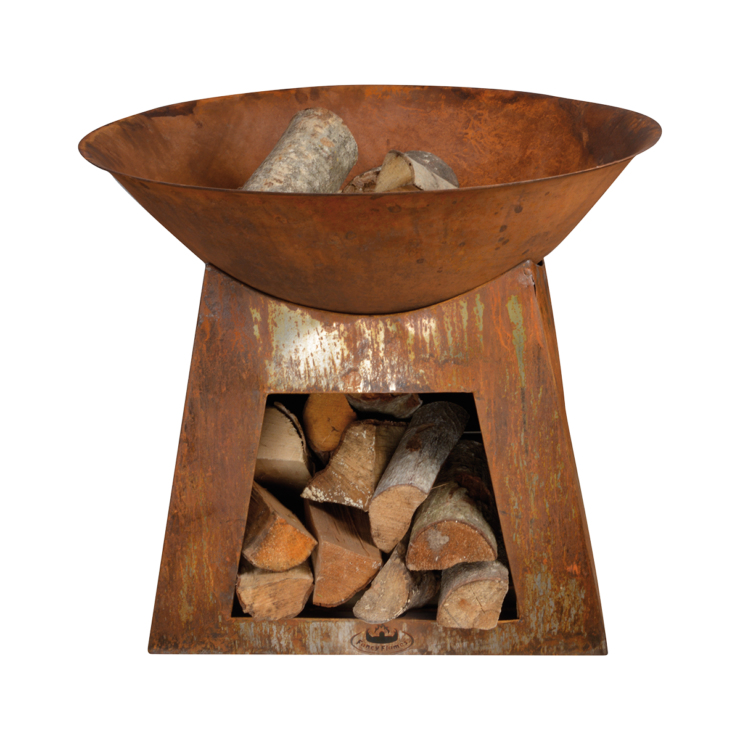 Esschert Design FF169 Kamin Draußen Tragbare Feuerstelle Brennholz Rostfarbe