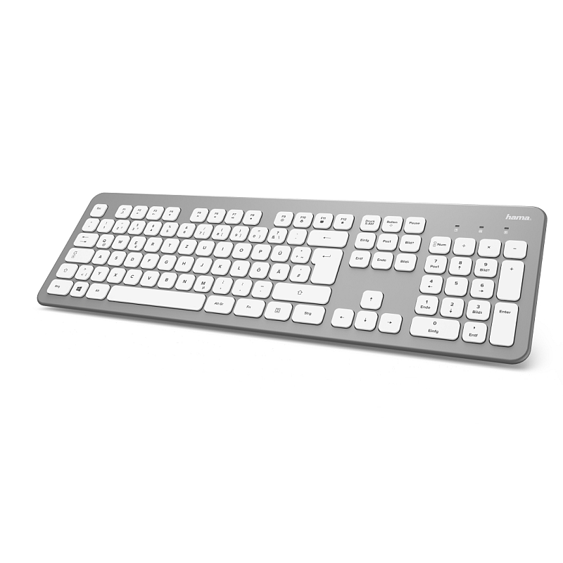 Hama KW-700 Tastatur Büro RF Wireless QWERTZ Deutsch Silber, Weiß