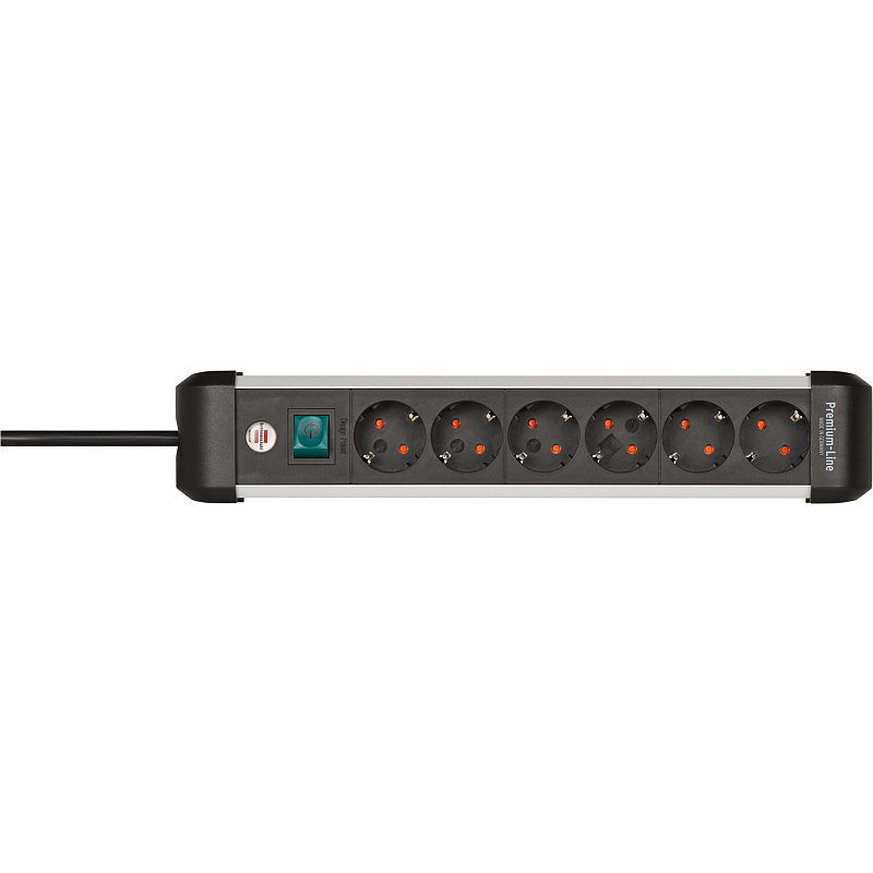 Brennenstuhl 1391030600 Verlängerungskabel 3 m 6 AC-Ausgänge Drinnen Schwarz, Silber