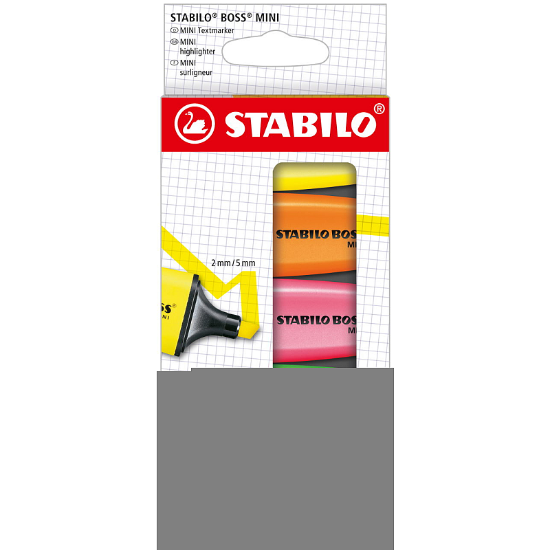 STABILO BOSS MINI Marker 5 Stück(e) Meißel Blau, Grün, Orange, Pink, Gelb
