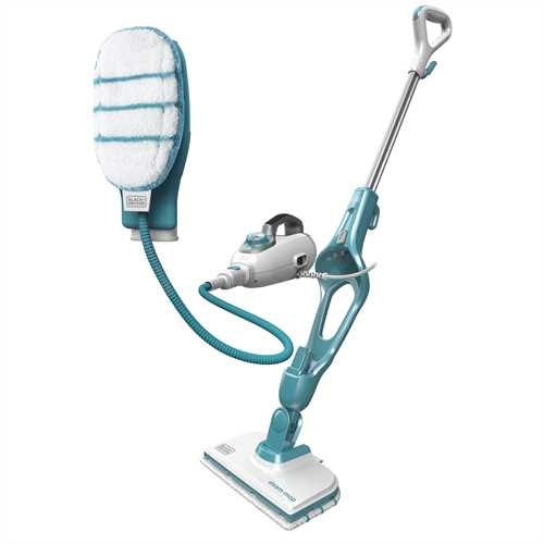 Black & Decker 9IN1 Steam-mop Dampfmopp 0,5 l 1300 W Türkis, Weiß