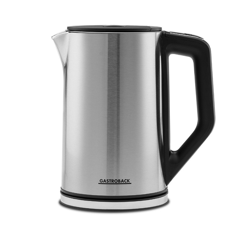 Gastroback Design Cool Touch Wasserkocher 1,5 l 2200 W Schwarz, Edelstahl