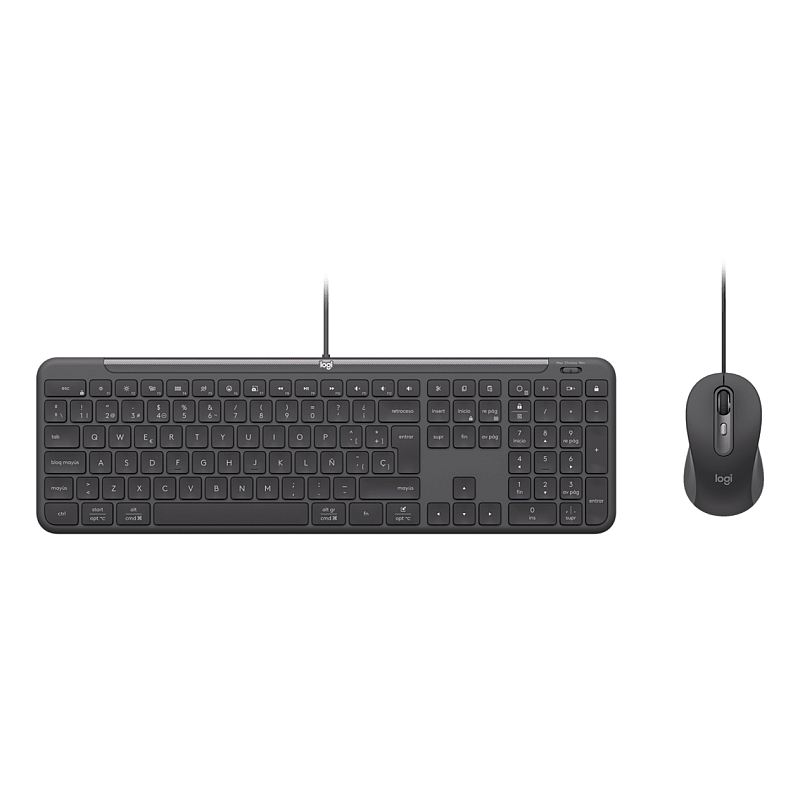 Logitech 920-013343 Tastatur Maus enthalten Heimbüro USB QWERTZ Deutsch Graphit