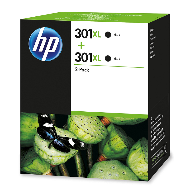 HP Original 301XL 2er-Pack Schwarz Druckerpatronen mit hoher Reichweite