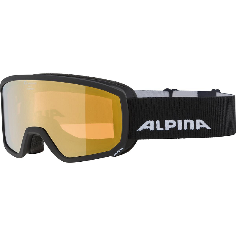 Alpina Sports Scarabeo S Q-Lite Wintersportbrille Schwarz Unisex Gold, Spiegel Sphärisches Brillenglas