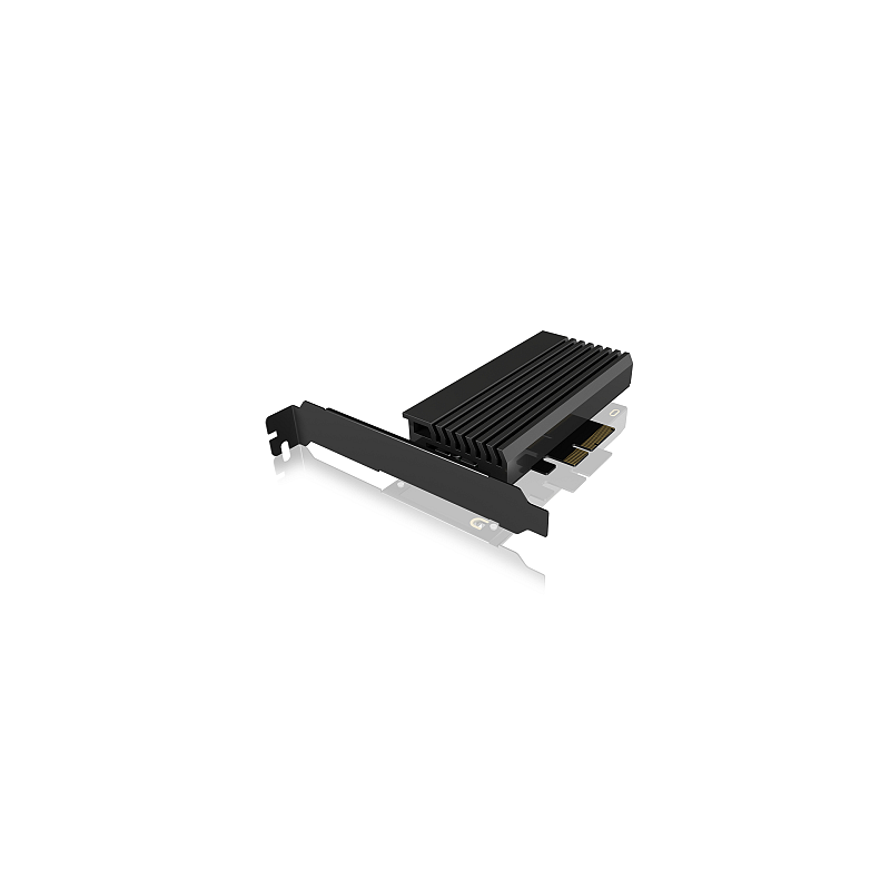 ICY BOX IB-PCI214M2-HSL, PCIe-Karte, 1x M.2 PCIe (NVMe) SSD zu PCIe 4.0 x4 über M-Key Sockel, Low + High Profile, inkl. passiv Kühlkörper
