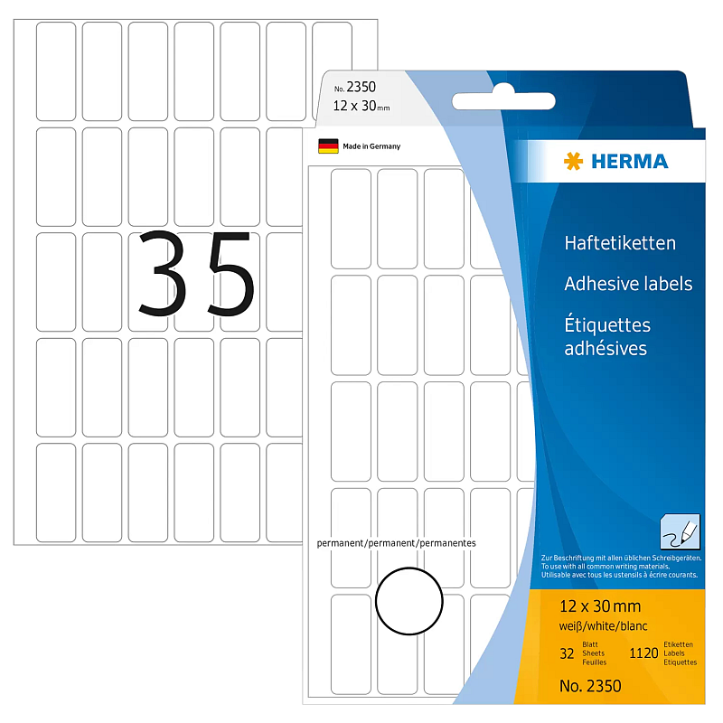 HERMA Vielzwecketiketten 12x30 mm weiß Papier matt Handbeschriftung 1120 St.