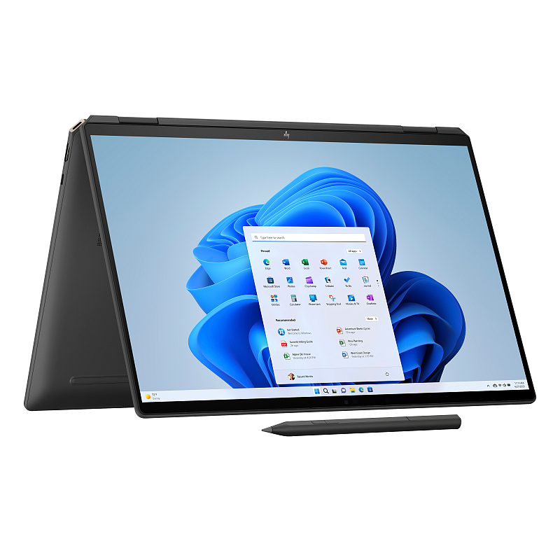 HP Spectre x360 16-aa0078ng Intel Core Ultra 7 155H Hybrid (2-in-1) 40,6 cm (16") Touchscreen 3K 32 GB LPDDR5x-SDRAM 2 TB SSD NVIDIA GeForce RTX 4050 Wi-Fi 7 (802.11be) Windows 11 Home AI PC Schwarz
