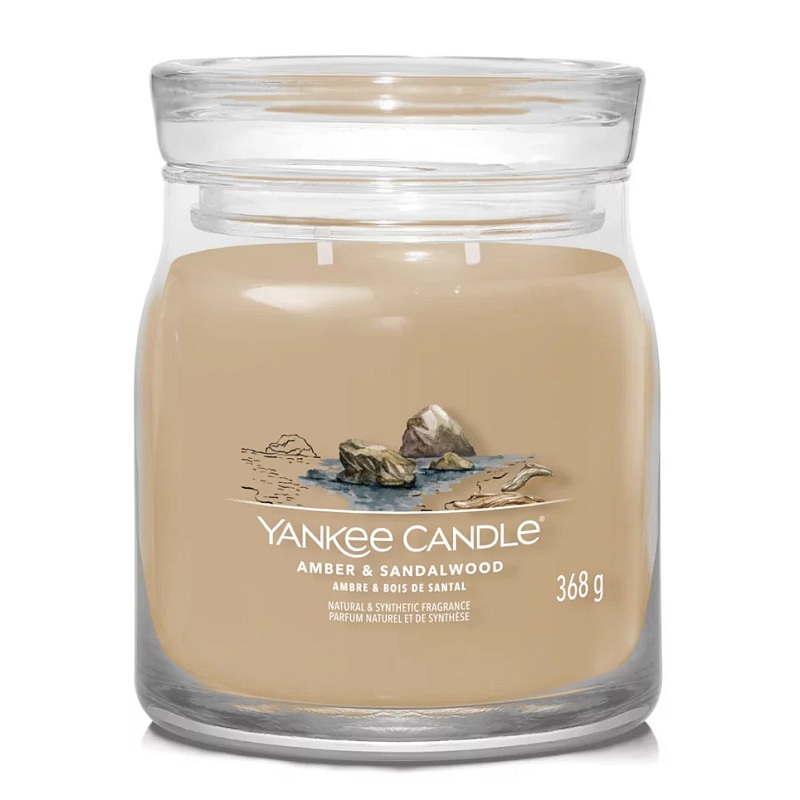 Yankee Candle Amber & Sandalwood Wachskerze Zylinder Bernstein, Kardamom, Holz Braun 1 Stück(e)