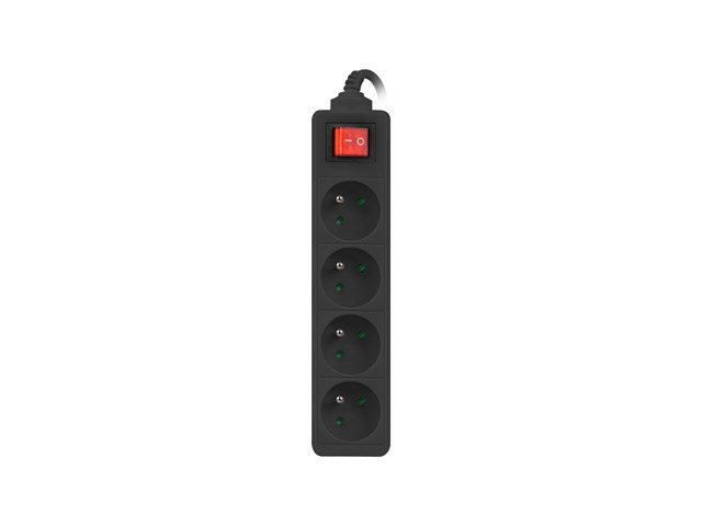Lanberg PS1-04E-0150-BK Verlängerungskabel 1,5 m 4 AC-Ausgänge Drinnen Schwarz