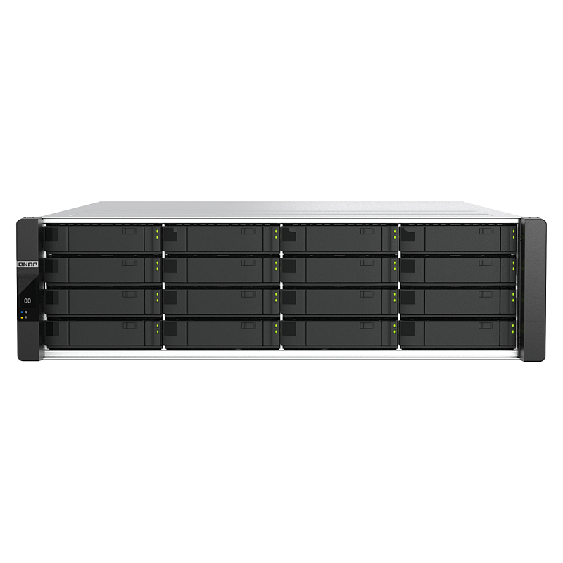QNAP ES1686dc R2 NAS Rack (3U) Intel® Xeon® D D-2123IT 32 GB DDR4 0 TB QNAP QES Schwarz, Grau