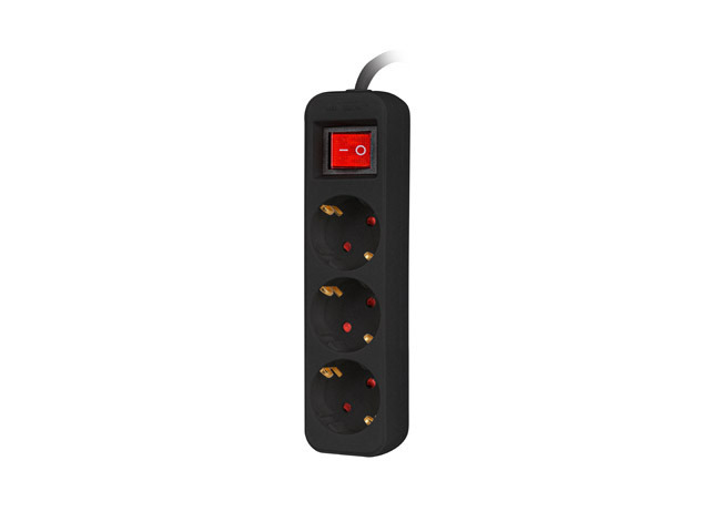 Lanberg PS1-03F-0150-BK Verlängerungskabel 1,5 m 3 AC-Ausgänge Drinnen Schwarz