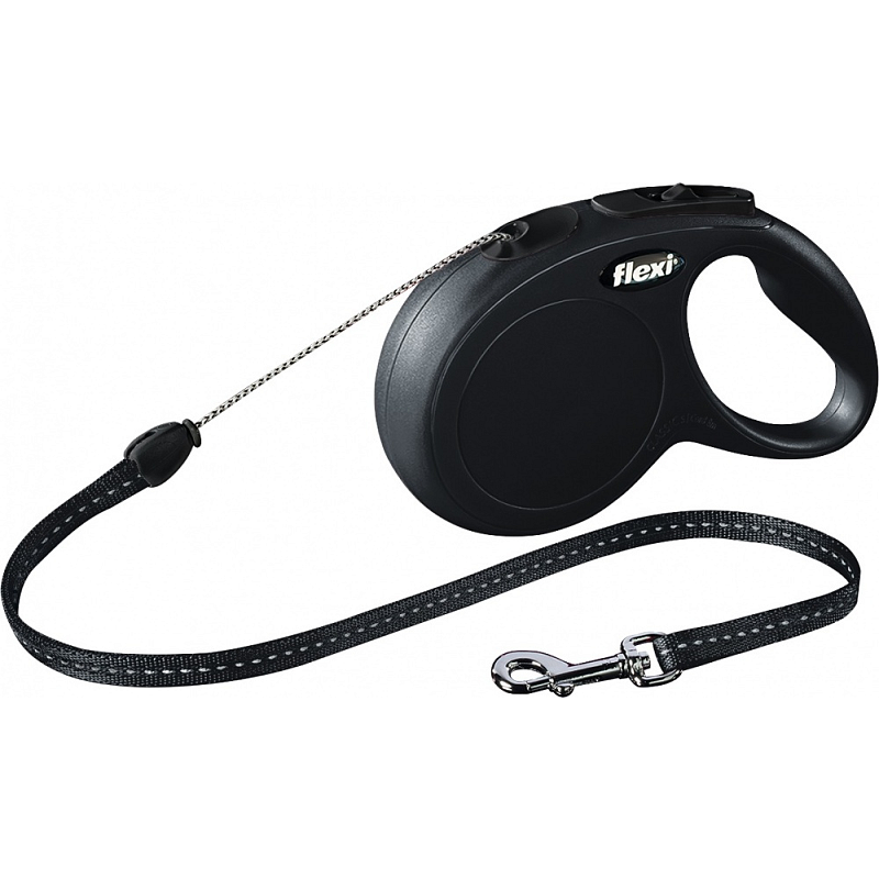 Flexi New CLASSIC 8 m Schwarz Hund Rückziehbare Leine