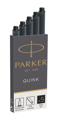 Parker Quink inktpatronen zwart, doos met 5 stuks Schwarz 5 Stück(e)