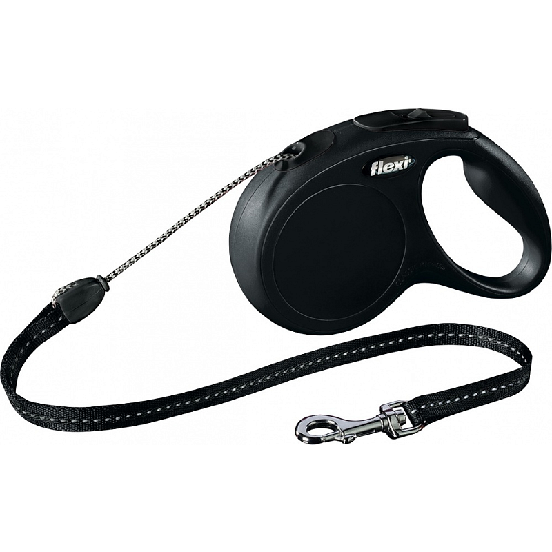 Flexi New CLASSIC 5 m Schwarz Hund Rückziehbare Leine