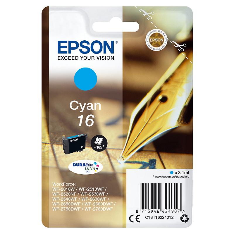 Epson Pen and crossword Singlepack Cyan 16 DURABrite Ultra Ink