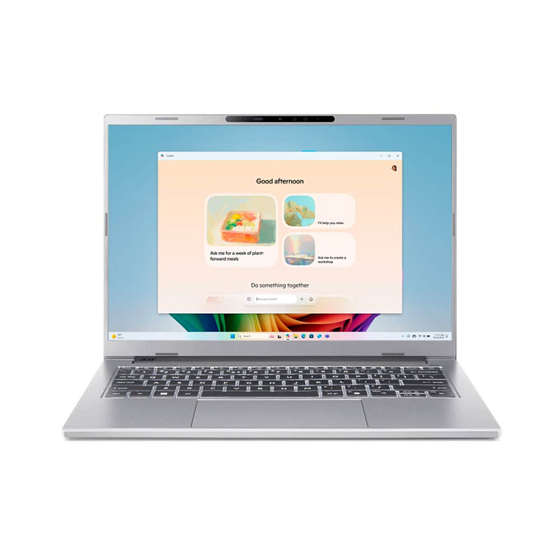 Acer Aspire 14 AI A14-53M-75DW Intel Core Ultra 7 258V Laptop 35,6 cm (14") WUXGA 32 GB LPDDR5x-SDRAM 1 TB SSD Wi-Fi 7 (802.11be) Windows 11 Home Deutsch Silber