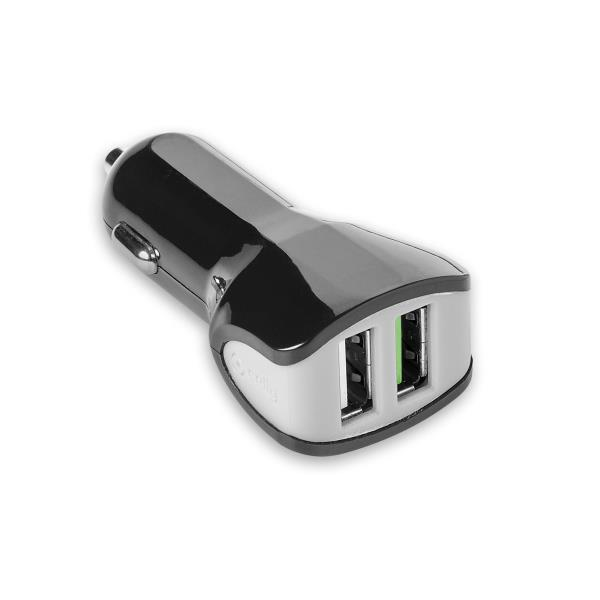 Celly CC2USBTURBOBK Ladegerät für Mobilgeräte Smartphone, Tablets Schwarz, Grau USB Auto