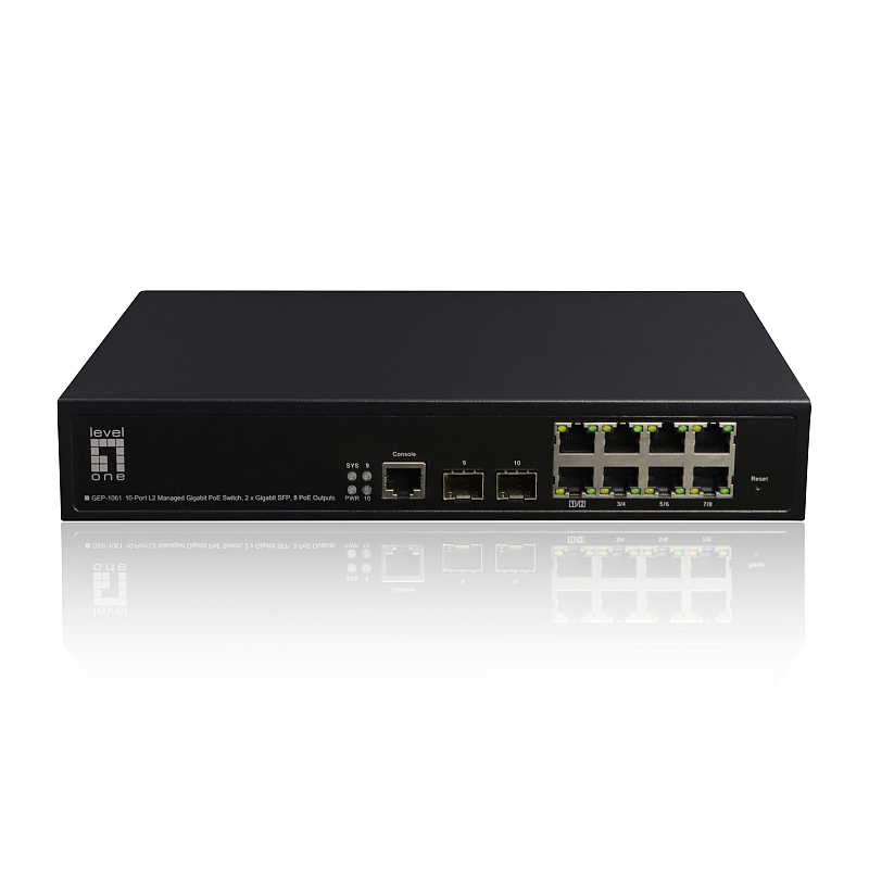 LevelOne GEP-1061 Netzwerk-Switch Managed L2 Gigabit Ethernet (10/100/1000) Power over Ethernet (PoE) Schwarz