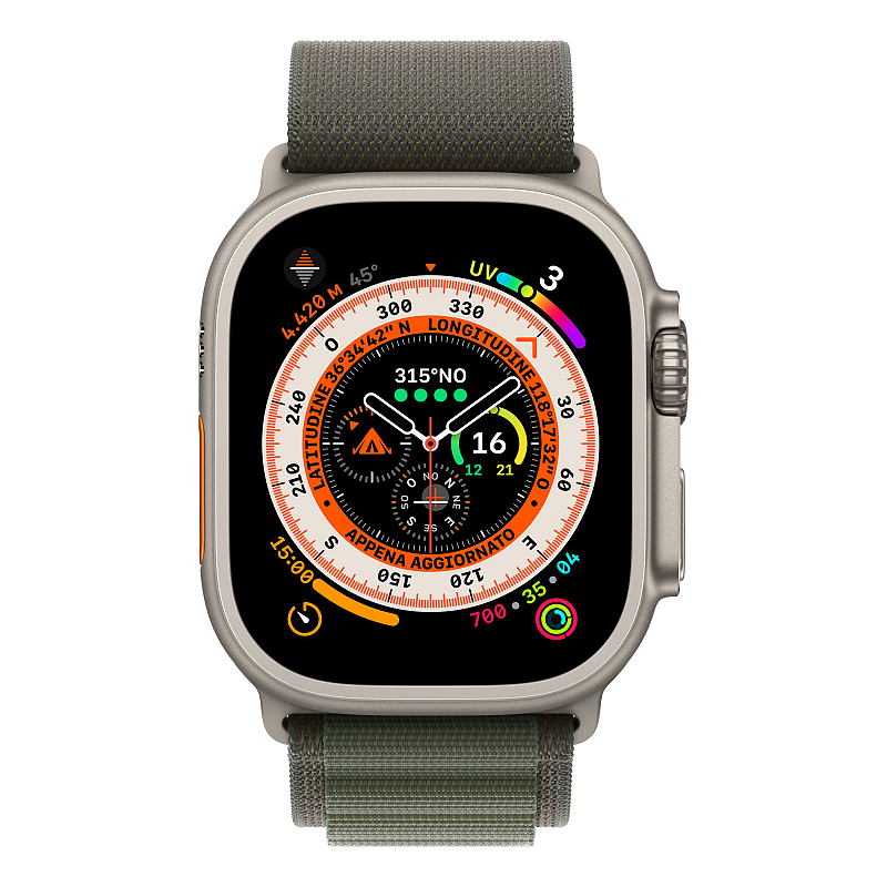 Apple Watch Ultra OLED 49 mm Digital 410 x 502 Pixel Touchscreen 4G Titan WLAN GPS