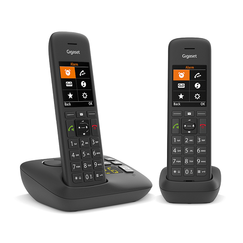 Gigaset C575A Duo Analoges/DECT-Telefon Anrufer-Identifikation Schwarz
