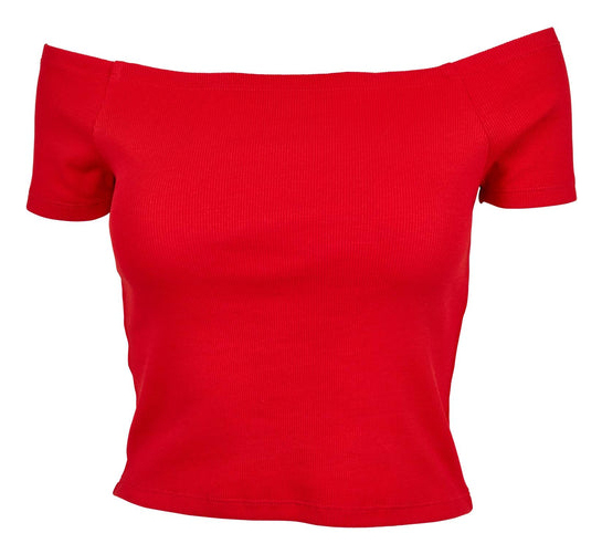 Urban Classics TB1500-00697-0058 T-Shirt Schulterfrei Kurzärmel Baumwolle, Elastan