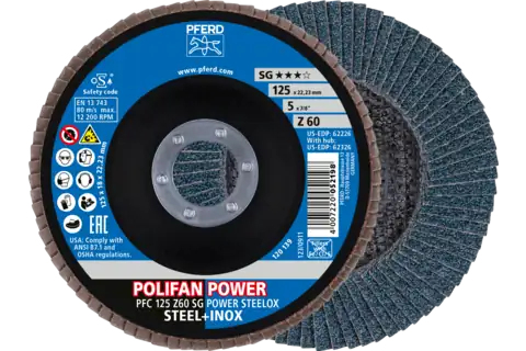 PFERD POLIFAN flap discs zirconia alumina Z SG POWER STEELOX 2 Stück(e)