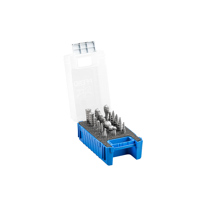 PFERD HSS Frässtift Set 83 18-tlg. Zahnung 3 Ø 12/8/6mm Schaft-Ø 6mm universal mittel fein