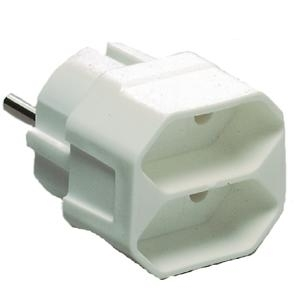 REV Euro double plug Netzteil & Spannungsumwandler 3500 W Weiß