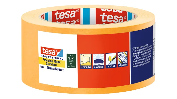 TESA Professional 4344 50 m Allzweck-Klebeband Für die Nutzung im Innenbereich geeignet Für die Nutzung im Außenbereich geeignet Papier Orange